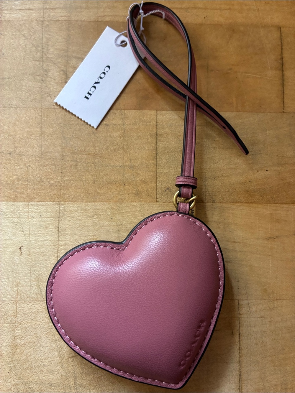 NWT Coach Puffy Pink Heart Bag Charm!